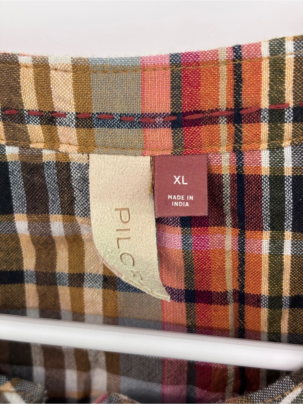 Pilcro Women’s XL Button Down Shirt Multicolor Plaid Long Sleeve Boho Top - Picture 4 of 7